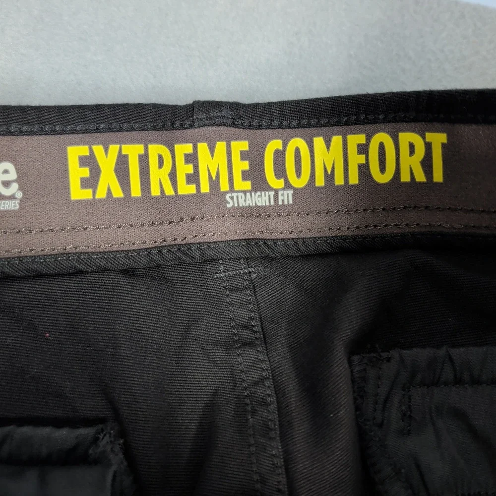 Lee Pants Mens 36x34 Black Extreme Comfort Performance Straight Fit Stretch